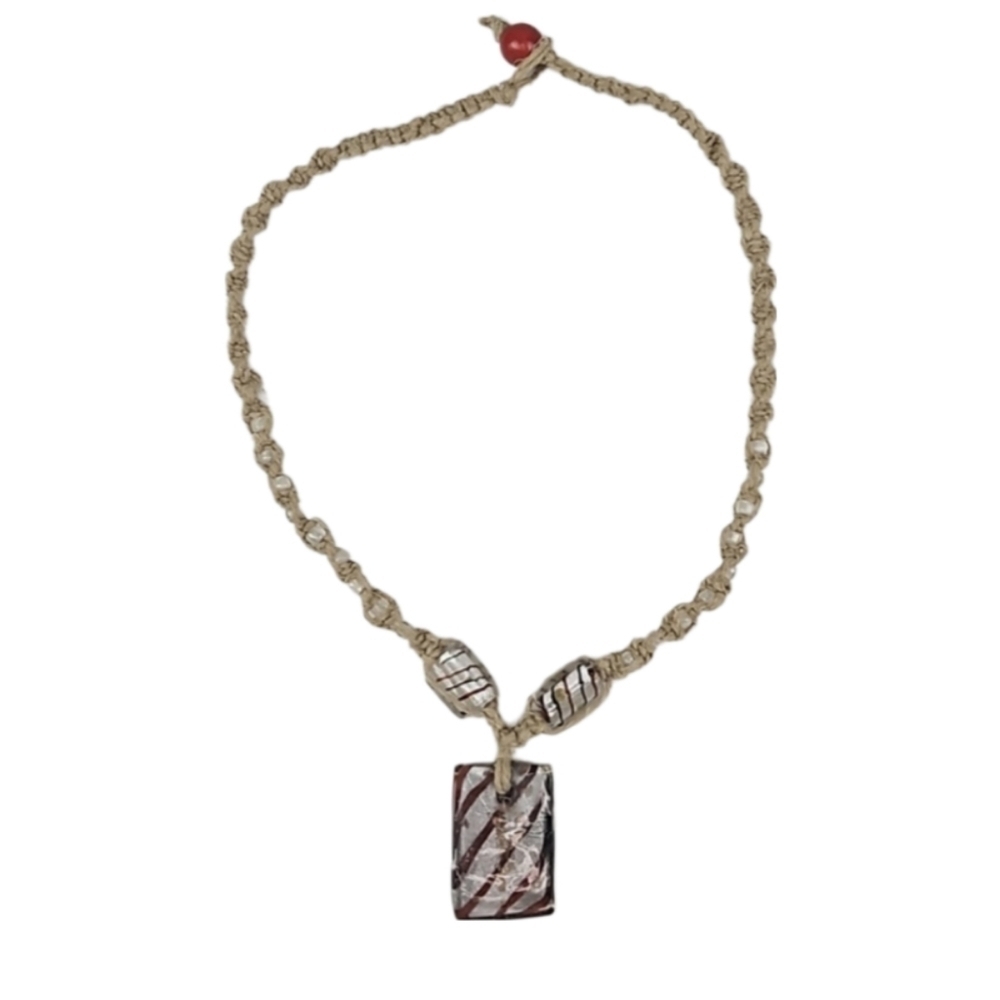 Metallic Beaded Boho Glass Necklace